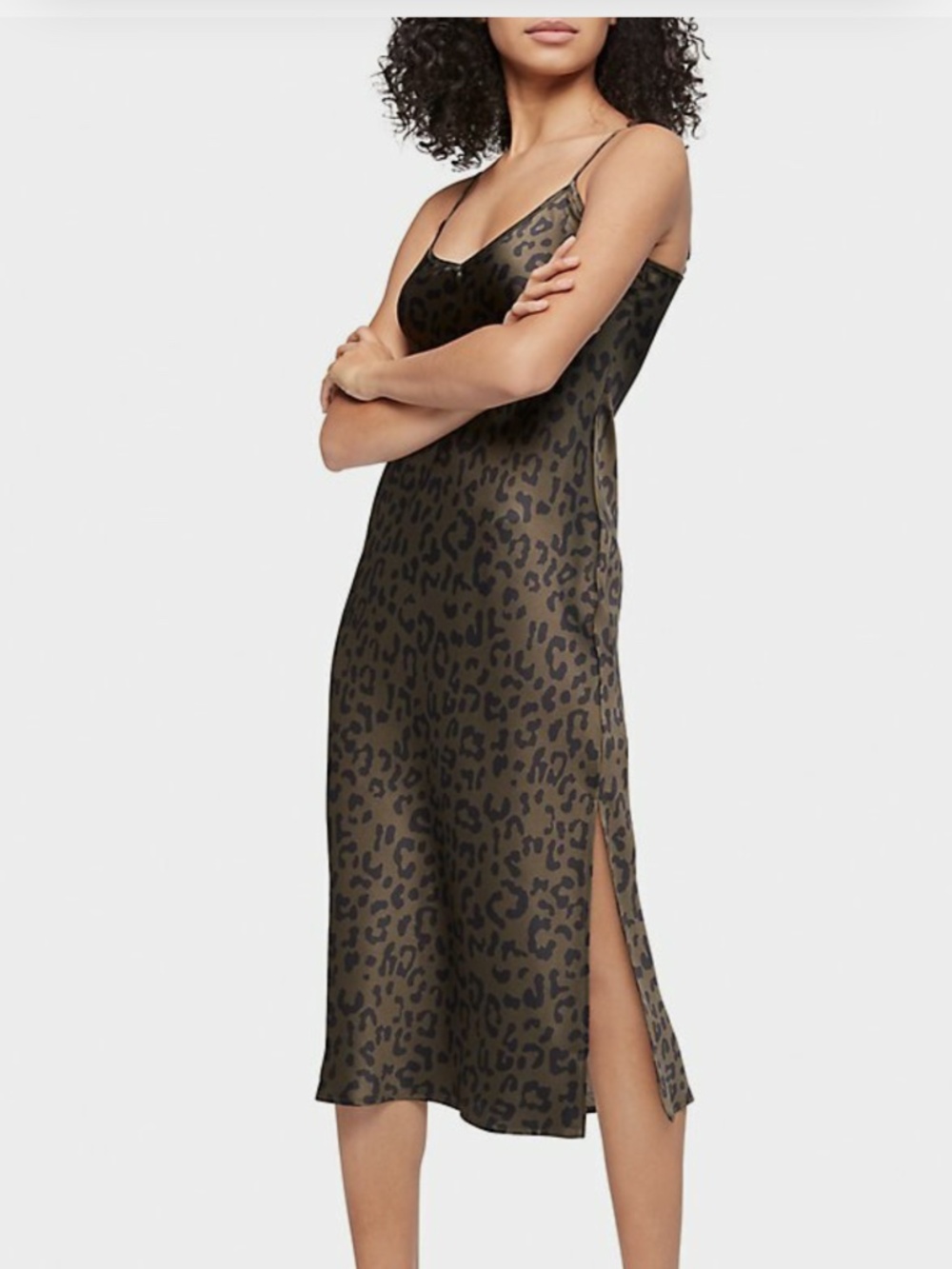 Calvin Klein Women's Animal Print V-Neck Slip Dress, M